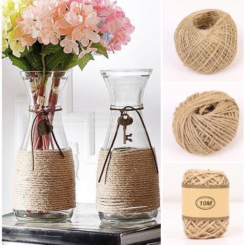 10/50/100m Gift Packing Strings Nature Jute Cord Flower Crafts Decorative Hemp Rope DIY Linen Thread Cord Party Supplies