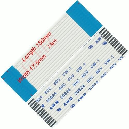 13pin 1.25pitch 150mm-1600mm A-type Flexible Flat Cable FFC awm 20624 ROHS for TTL LCD DVD Computer