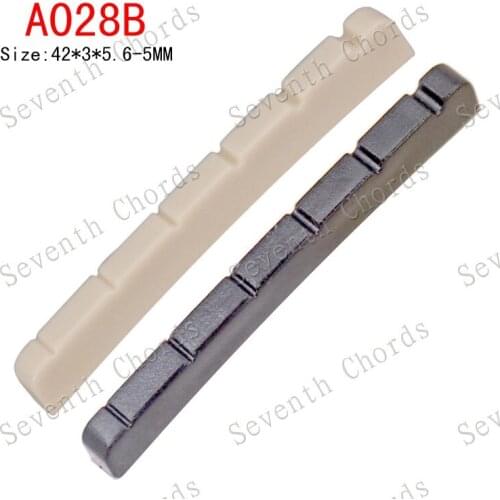 2 Pcs Curved Plastic 6 String Slotted Nut for ST TL Electric Guitar Replacement 42*3*5.6-5MM -A028B