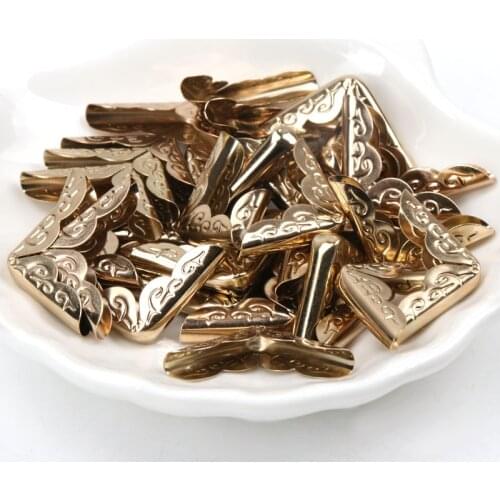 40pcs Rose Gold metal Book Scrapbooking Album Menu Folder Corner Protectors Corner For Photo Album DIY 20x20x3.5mm