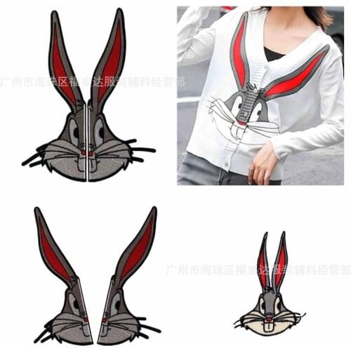 50pcs/Lot Embroidery Patche Letter Clothing Decoration Accessories Animal Rabbit Diy Iron Heat Transfer Applique Heat Transfer