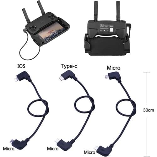 Data Cable Adapter 30CM for DJI Spark Mavic Mini/SE Pro Air/2 Pro Zoom Drone Connector Tablet Phone Type-C Micro-USB IOS Cable
