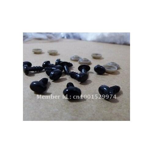Free shipping!!! 200pcs/lot 9*6mm toy safety eyes with washer ~black toy accessories