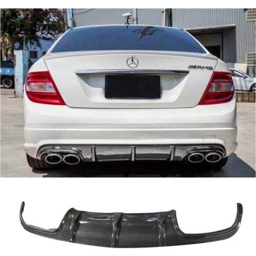 Real Carbon fiber Rear Trunk Diffuser Bumper Lip Spoiler Cover For Benz C-Class W204 C63 AMG C300 Sport Sedan Coupe 2008-2011