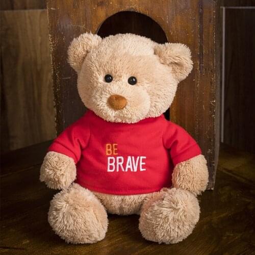 Be Brave Message Bear Stuffed Animals Plush Toy Teddy Bear with Removable T-Shirt Gift for Kids, 11"