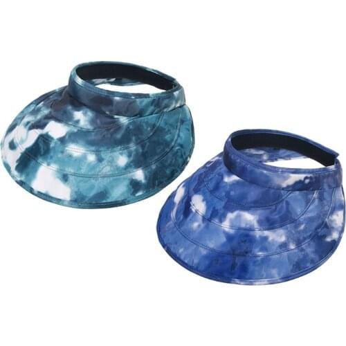 Women Men Empty Top Hat Wide Brim Sports Cap Casual Topless Colorful Sun Visor Hat for Seashore Camping Daily Accessory