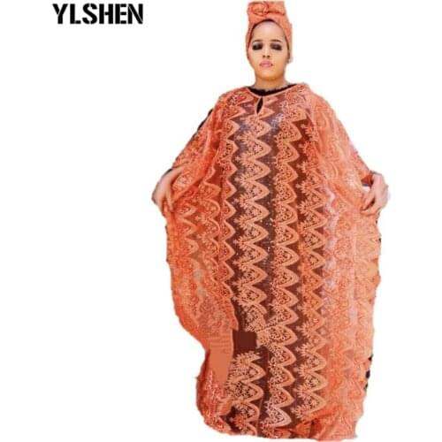 Lace Africa Dress African Dresses for Women African Clothes 2021 Dashiki Summer Traditional Turban Boubou Robe Africaine Femme