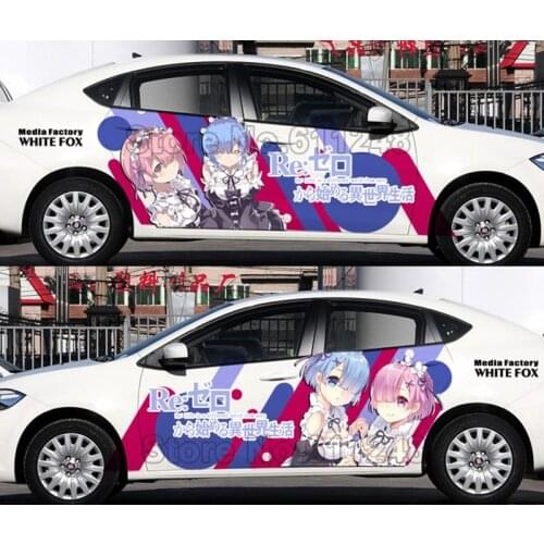 Custom Made Japanese Anime Game Itasha Decals Rem Life In A Different World From Zero Racing Rally Sticker 3D Decal Waterproof