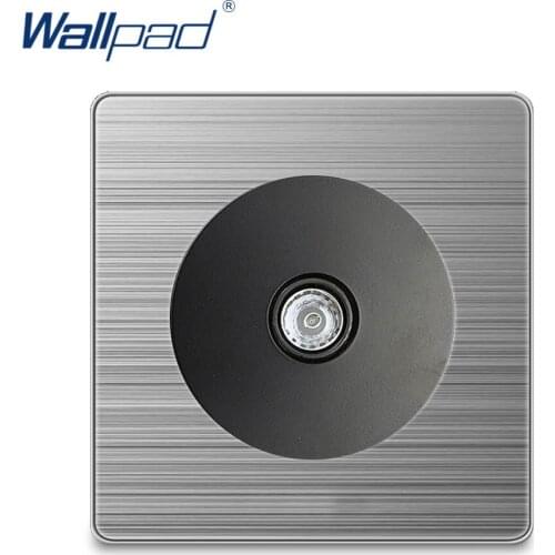 Wallpad 2020 TV Socket Television Wall Power Socket Electric Outlet Silver Stainless Steel Panel For Home