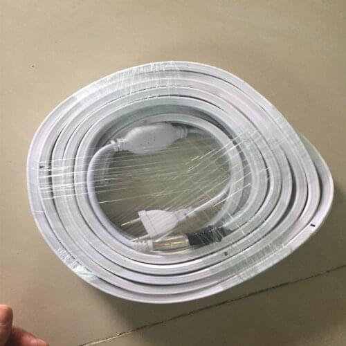 Neon LED Light Strip AC220/240V RGB120Leds/m Neon Flexible Light Waterproof IP67 Outdoor Holiday LED Strip With Power Cord Plug