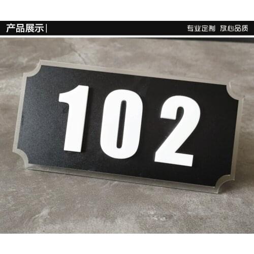 1pcs High-grade acrylic door number custom home hotel hotel dormitory office room number digital number plate