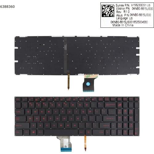US New Replacement Keyboard For ASUS Rog GL502VM GL502VS GL502VT GL502VY GL702VS GL702V FX502VD FX502VM Laptop Red Backlit
