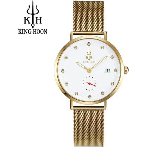 New Lady Fashion Watch Women Elegant Thin Rose Gold Bracelet Mesh Band Wristwatch Quartz Clock Relogio Feminino Montre Femme