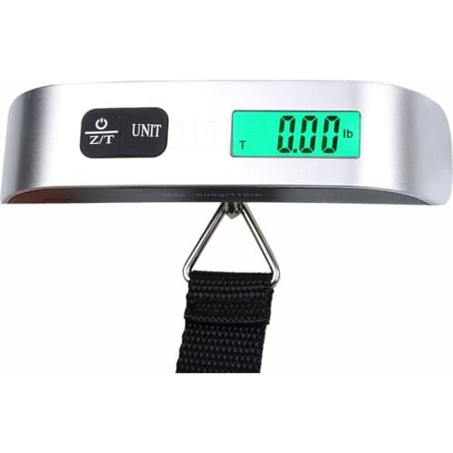 50kg Protable Electronic Hanging Scale Suitcase Luggage Scale Handled Travel Bag Mini Pocket Digital Scale LCD With Backlight
