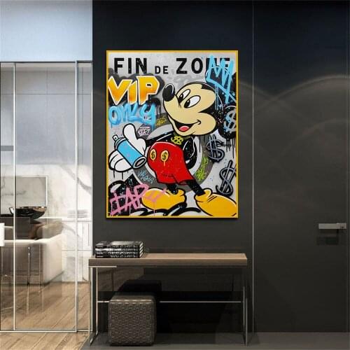 Disney Mickey Mouse Posters and Prints Only Vip Canvas Painting On the Wall Art Pictures for Room Wall Home Decor Frameless