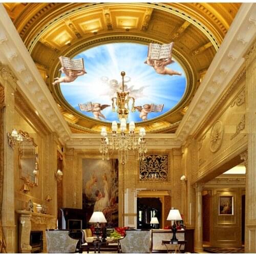 Custom ceiling wallpaper, European style Angel murals for the living room bedroom ceiling wall waterproof papel de parede