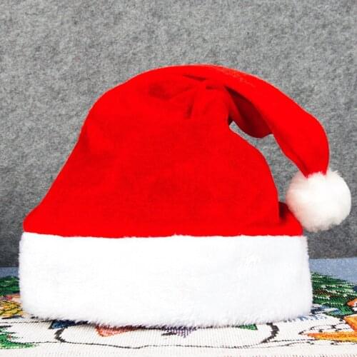 2020 Christmas Hats Adult Kids Christams Thicken Increase Golden Velvet Warm Plush Pompom Santa Hat Christmas Party Decoration