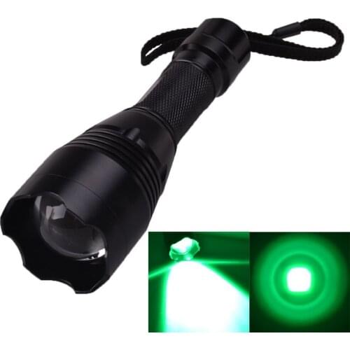 SingFire SF-360G CREE XP-E G4-R2 550lm 3-Mode Zooming Green Hunting Flashlight - Black (1 x 18650 Battery)