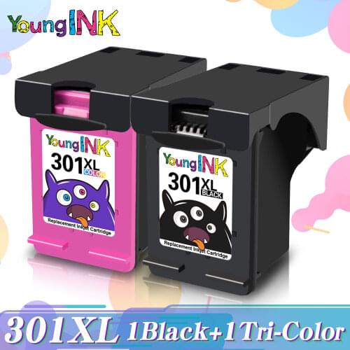 YOUNGINK Ink Cartridge Replacement For HP 301 HP301 XL Ink Cartridges Deskjet 4500 4501 4502 4503 4504 4505 4507 4508 Printer