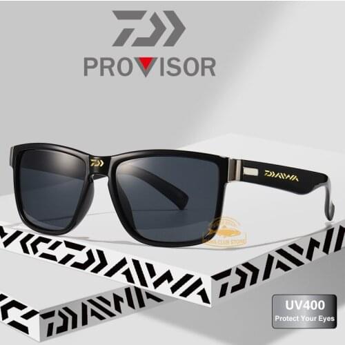 Daiwa Mens Outdoor Fishing Polarized Sunglasses Seaside Holiday UV Protection Fashion Square Glasses Riding Windproof Glasses