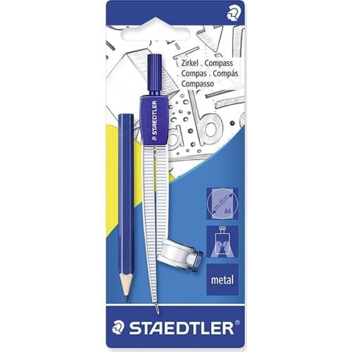 STAEDTLER 550 55BK Drawing Compass for Students with Ruler Stationery