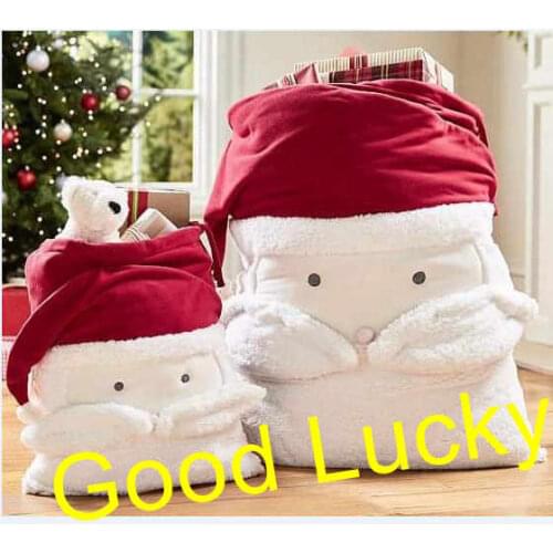100pcs/lot free shipping hot selling popular Christmas santa sacks monogram good quality santa claus sacks wholesale