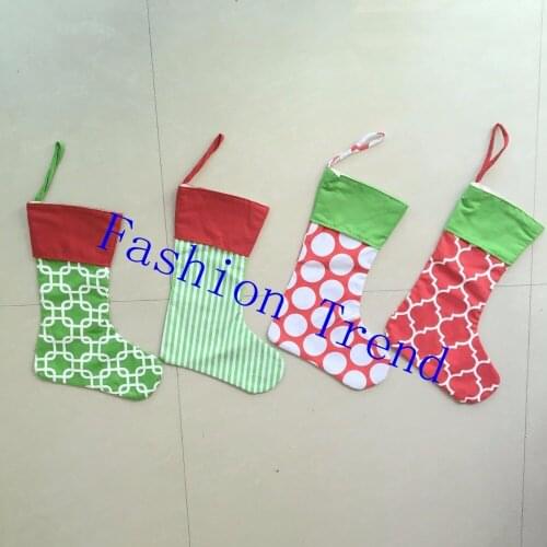 30pcs/lot free shipping hot selling style stock canvas Christmas stocking Christmas gift socks for wholesale fast delivery