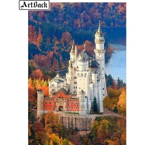 5d diy diamond painting castle manor picture full square drill diamond embroidery set rhinestone mosaic decoration gift