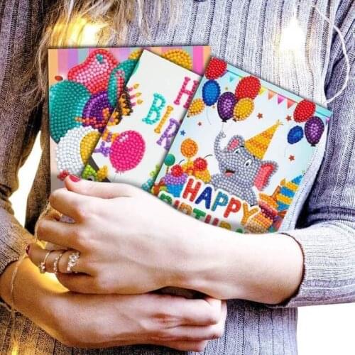 6pcs DIY Diamond Painting Greeting Card Mosaic Santa Claus Christmas Postcards Christmas Embroidery Kit Birthday