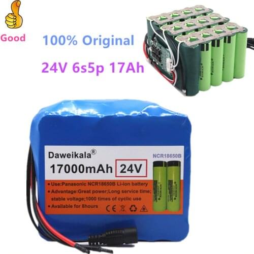 100% Original 24V 17Ah 6S5P 18650 battery pack 25.2v 17000mAh electric bicycle moped /electricLi-ion battery pack+Free Delivery