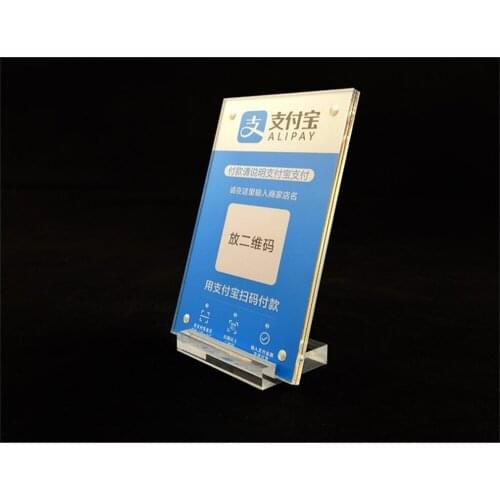 Acrylic Crystal Clear Price Tag Clip Sign Card Holder Table Desk Top Menu Display Label Racks Phone Frame Stand