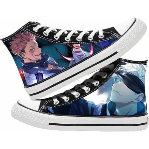 Anime Jujutsu Kaisen Itadori Yuji Fushiguro Megumi Gojo Satoru Cosplay High Canvas Shoes Boys Girls Breathable Casual Shoes