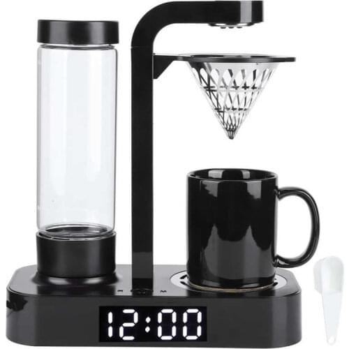 Mini Automatic Coffee Machine American Drip Coffee Maker Machine with Clock Display AU Plug 220V Black/White