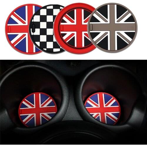British Flag Auto Cup Holder Non-slip Mat For Mini R55 R56 R60 F55 F56 Car Interior Decoration SiliconNon Slip Pads Accessories