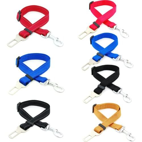 Dog Vehicle Car Safety Seat Belt Leash Pet Car Adjustable Reflective Clip Seatbelt Lead for Dogs Cats Pet Accessories
