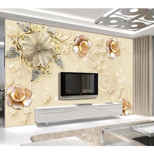 Beibehang Home Decorative Mural European Style Embossed Jewelry Simple TV Sofa Background Walls 3d wallpaper papel de parede