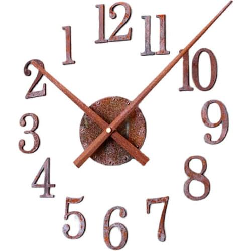 Retro Metal DIY Wall Clock Creative Time Inverted Walk Hands Reverse DIY Wall Clocks Home Decor Time Reverse Flow Gift FZ868