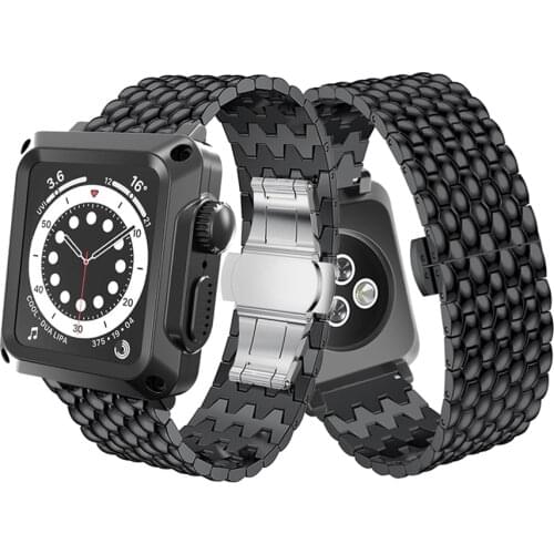 For Apple Watch 44mm 40mm 42mm 38mm Case Metal Band Glass Film Cover for iwatch iwatch Series 6 SE 5 4 3 2 Strap Accessories