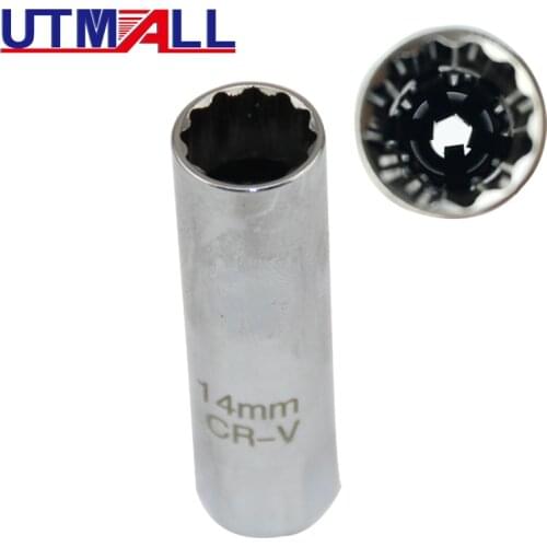 14mm Spark Plug Socket Thin Wall 3/8" Drive 12 PT Point 14mm For BMW MINI BENZ NISSAN