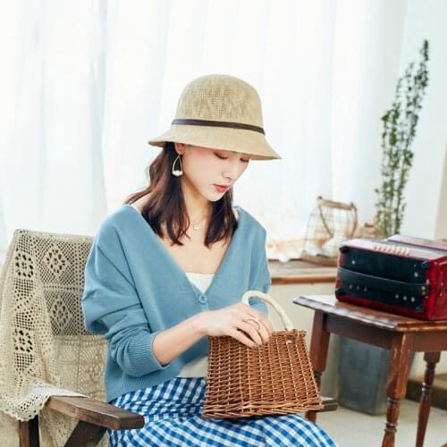 Basin Cap Lady Travle Summer Sun Shade Hat Female Leisure Spring Autumn Fisherman Hats Bowknot Beach Breathable Elegant Cap H195