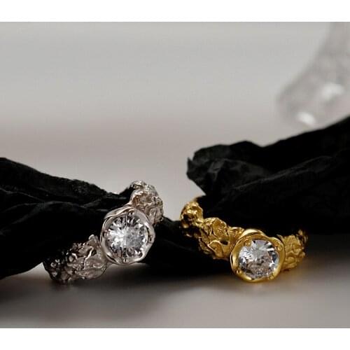 Sterling Silver 925 Gift For Womens Irregular Minimalist Rings Designer Wedding Adjustable 2021 Trend Accesories Fine Jewellery