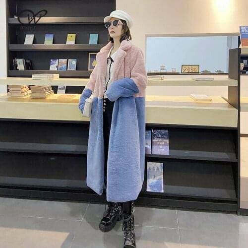Jacket Parka Winter Clothing Women Faux Fur Jacket 2020 Ladies Long Fur Coat Lapel OverCoat Warm Plus Size Female Plush Coats