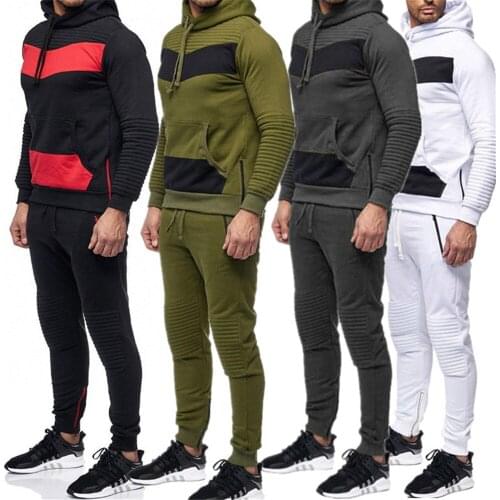 Men Spotrs Suit Two Pieces Set Mens Hoodie Jacket Sweatshirt + Pants Male Hoody Jogging Tracksuit Sportswear Outfit