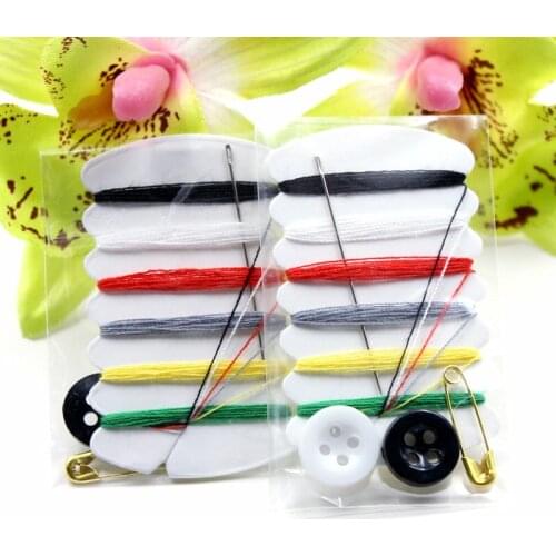 100Pcs Sewing Threads Buttons Sewing Needles Sewing Tools & Accessory Tourist Holiday Hotel Disposable sewing kit