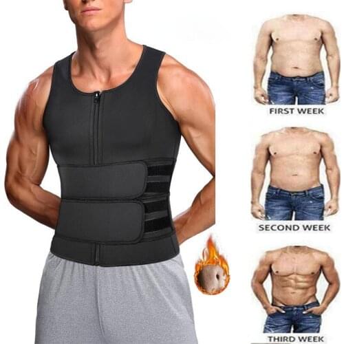 Neoprene Men Shapewear Slimming Body Shaper Waist Trainer Sweat Vest Sauna Vest for Weight Loss Tummy Fat Burner Slimming Corset