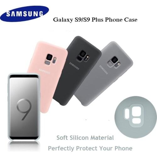 Original Samsung Liquid Silicone Case Soft Touch Phone Back Protection Cover High Quality Shockproof Shell For Galaxy S9 Plus