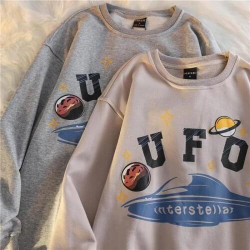 Original Funny Letter Printed Sweatshirt Women Oversized Casual Tops Harajuku Kawaii Clothes for Teens 2021 New Student Fashion