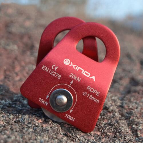 20kN Bearing Mobile Micro Pulley Max Rope 1/2in 13mm for Rigging Arborist Climbing Mountaineering Tree Carving Accessory