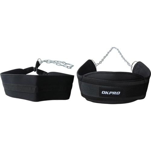 Weight Lifting Dipping Belt Nylon Gym Pull Up Back Support Fitness Dip Chains