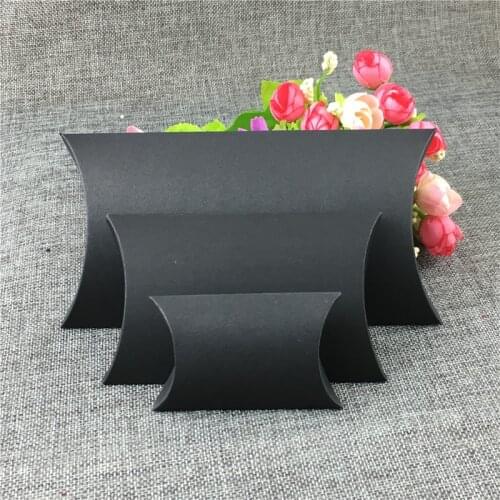Popular Product Multiple Size Brown Blank Pillow Box Craft Paper Cardboard Pure Cases Engagement Decoration Supply 20Pcs/Lot